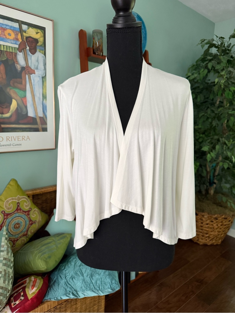 Lightweight White Open Drape Topper